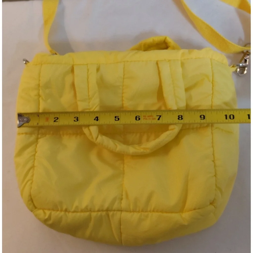 OFFLINE By Aerie Puff Love Tote Bag Natural Yellow Quilted Puffy Crossbody 10.5